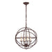 JVI Designs - 3031-22 - Four Light Chandelier - Globe - Rust