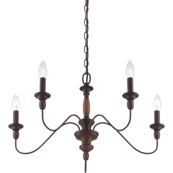 Five Light Chandelier from the Holbrook collection in Tuscan Brown finish