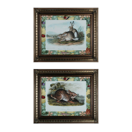 ELK Home - 10048-S2 - Wall Decor - Rabbits with Border - Antique Gold Leaf