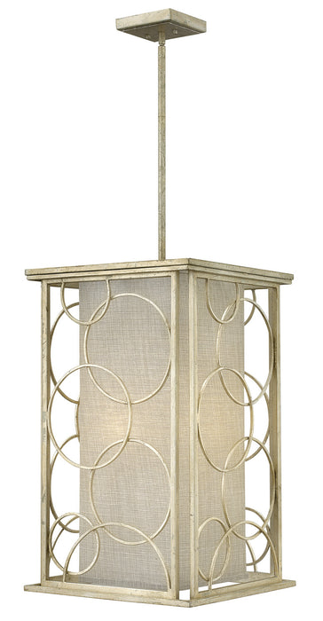 Hinkley - 3284SL - Four Light Stem Hung Foyer - Flourish - Silver Leaf