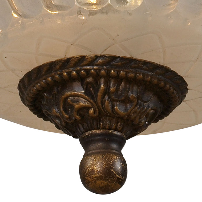 Three Light Semi Flush Mount from the Restoration collection in Golden Bronze finish