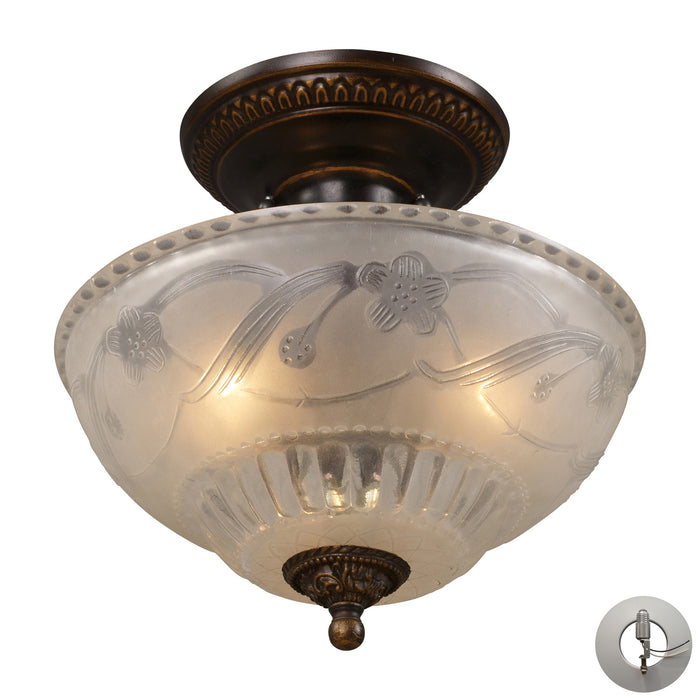 ELK Home - 08098-AGB-LA - Three Light Semi Flush Mount - Restoration - Golden Bronze