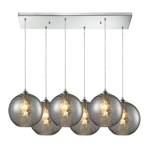 ELK Home - 31380/6RC-SMK - Six Light Pendant - Watersphere - Polished Chrome