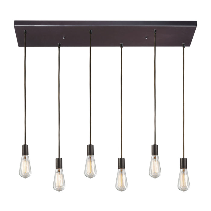 ELK Home - 60046-6RC - Six Light Pendant - Menlow Park - Oiled Bronze