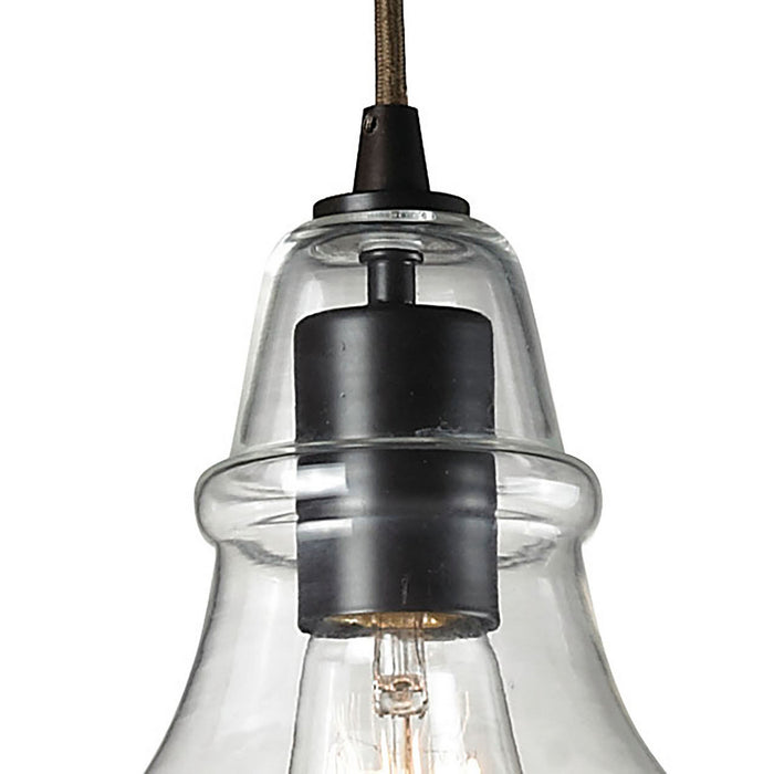 Three Light Pendant from the Menlow Park collection in Oiled Bronze finish