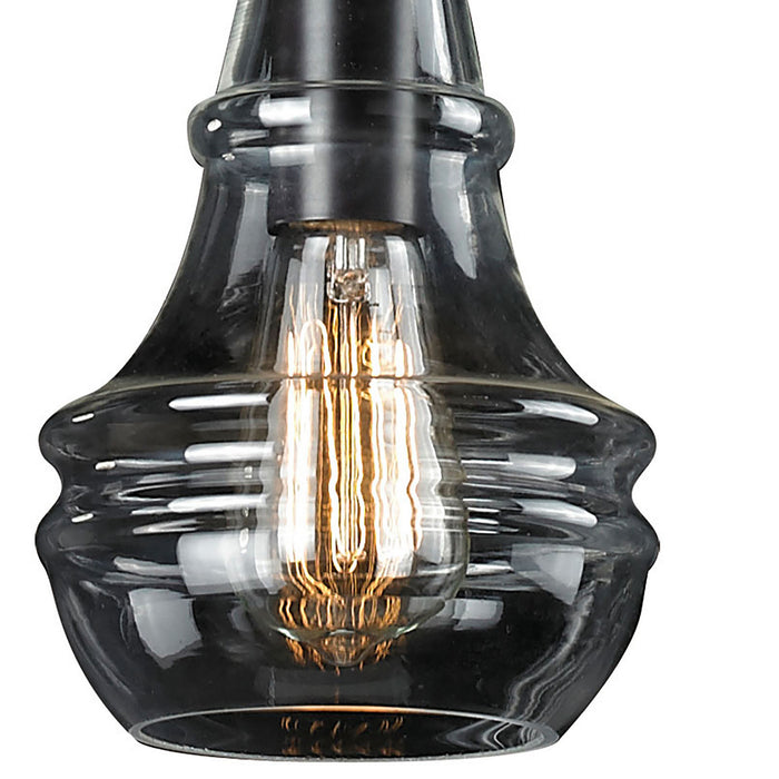 Three Light Pendant from the Menlow Park collection in Oiled Bronze finish