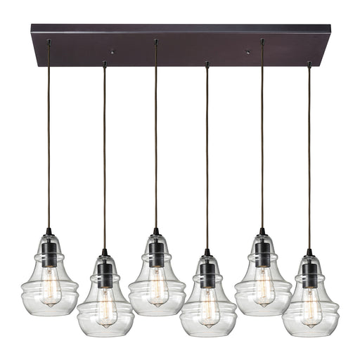 ELK Home - 60047-6RC - Six Light Pendant - Menlow Park - Oiled Bronze