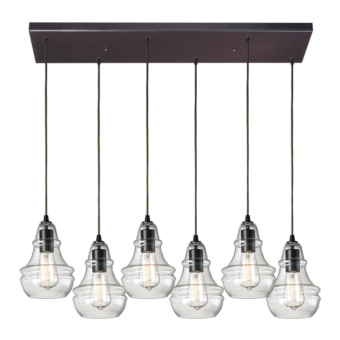 ELK Home - 60047-6RC - Six Light Pendant - Menlow Park - Oiled Bronze