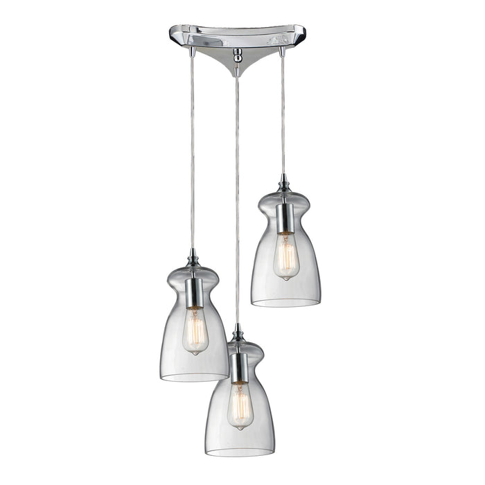 ELK Home - 60053-3 - Three Light Pendant - Menlow Park - Polished Chrome