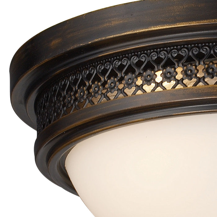 Two Light Flush Mount from the Flushmounts collection in Deep Rust finish