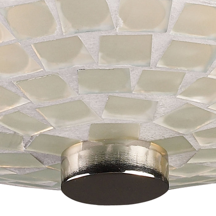 Two Light Semi Flush Mount from the Fusion collection in Satin Nickel finish