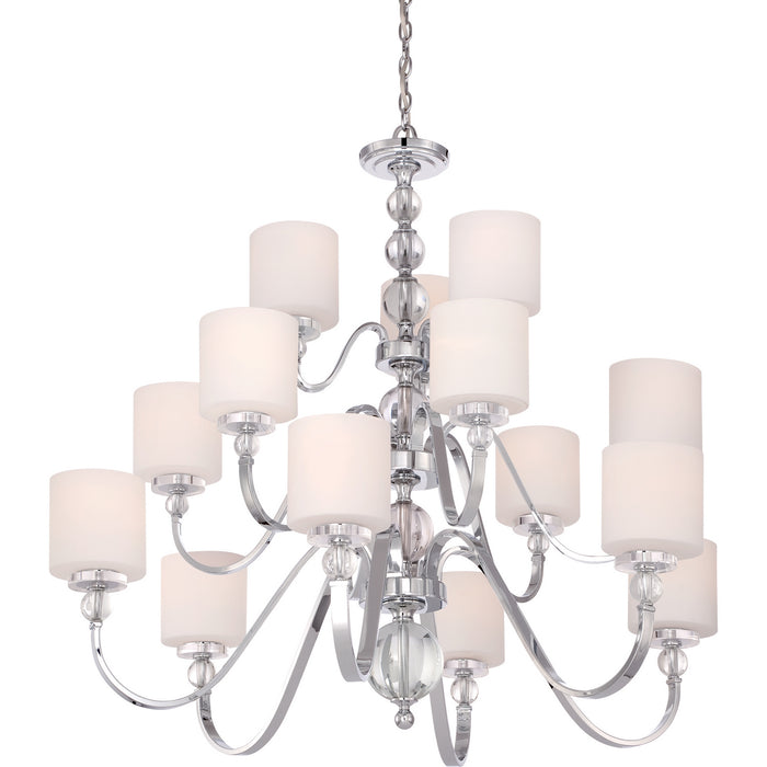 15 Light Chandelier from the Downtown collection in Polished Chrome finish