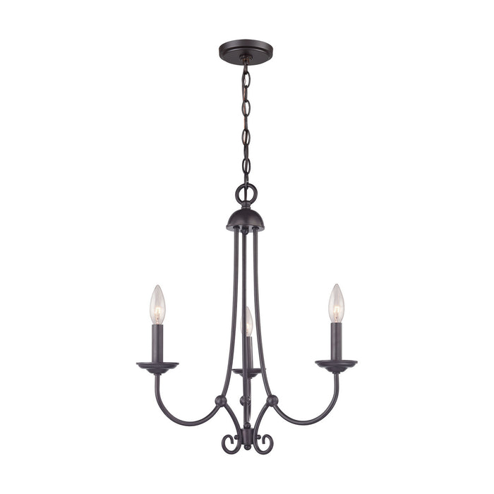 Three Light Chandelier from the Williamsport collection in Oil Rubbed Bronze finish