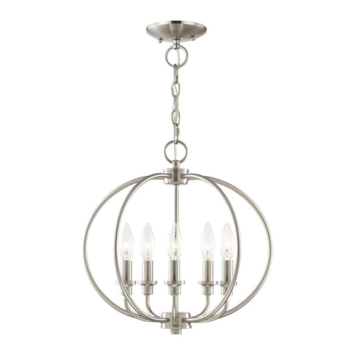 Livex Lighting - 4665-91 - Five Light Mini Chandelier/Ceiling Mount - Milania - Brushed Nickel