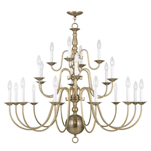 Livex Lighting - 5015-01 - 22 Light Chandelier - Williamsburgh - Antique Brass