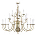 Livex Lighting - 5015-01 - 22 Light Chandelier - Williamsburgh - Antique Brass