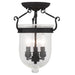 Livex Lighting - 5081-04 - Three Light Ceiling Mount - Jefferson - Black