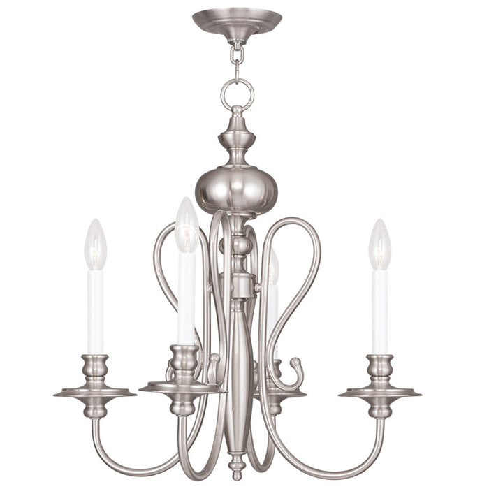 Livex Lighting - 5164-91 - Four Light Chandelier - Caldwell - Brushed Nickel