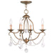 Livex Lighting - 6424-48 - Four Light Mini Chandelier - Chesterfield - Antique Gold Leaf