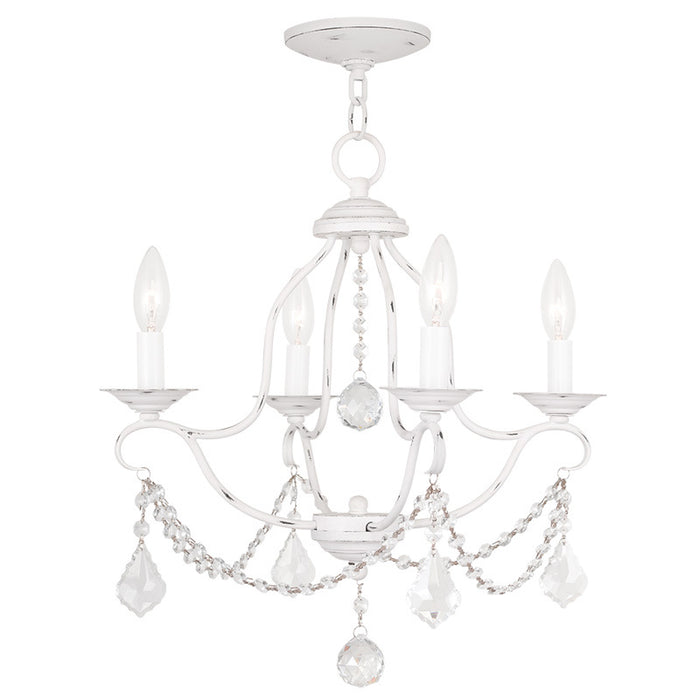 Livex Lighting - 6424-60 - Four Light Mini Chandelier - Chesterfield - Antique White