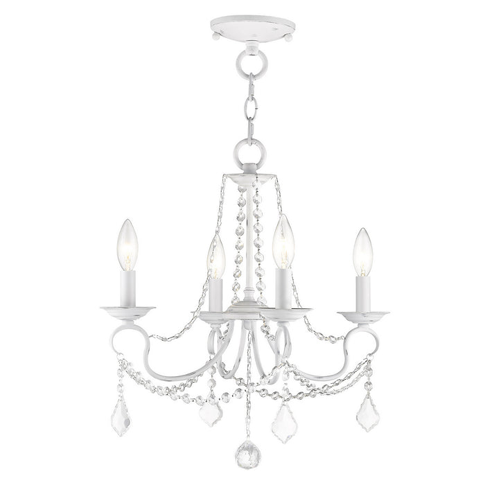 Four Light Mini Chandelier/Ceiling Mount from the Pennington collection in Antique White finish