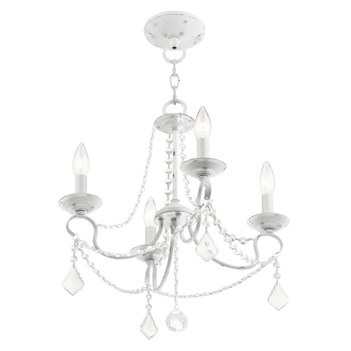 Four Light Mini Chandelier/Ceiling Mount from the Pennington collection in Antique White finish