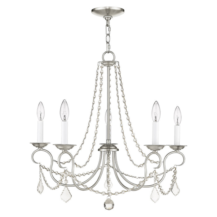 Five Light Chandelier from the Pennington collection in Brushed Nickel finish