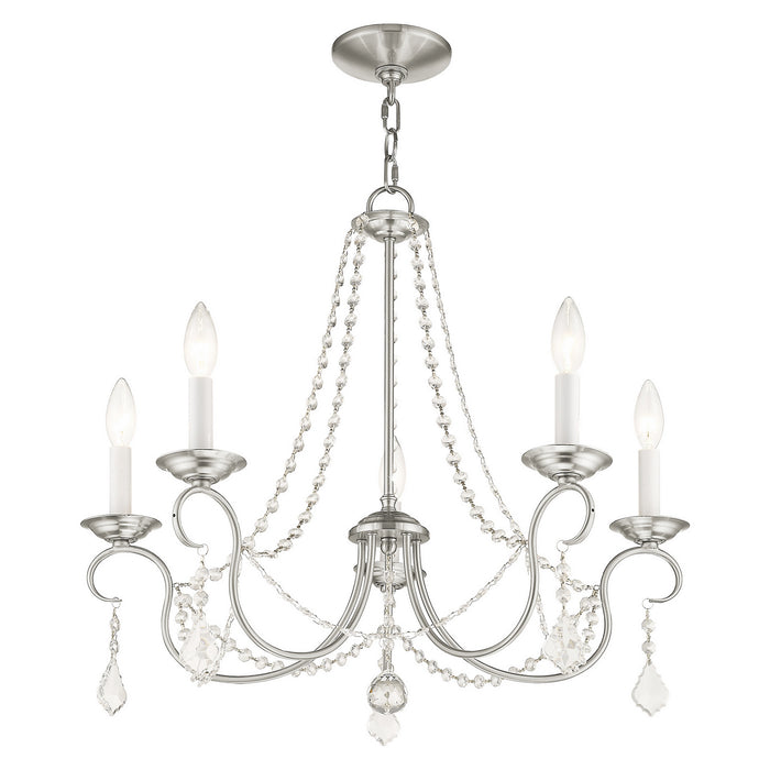 Five Light Chandelier from the Pennington collection in Brushed Nickel finish