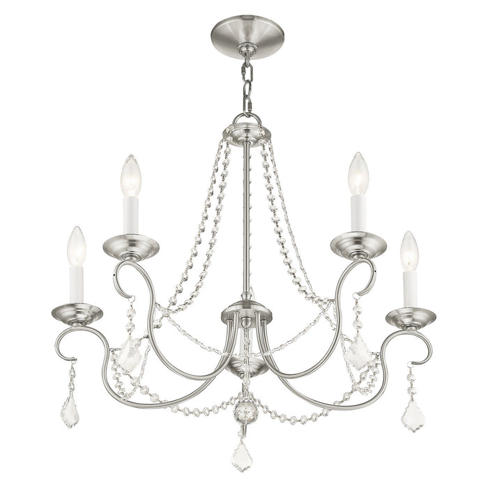 Five Light Chandelier from the Pennington collection in Brushed Nickel finish