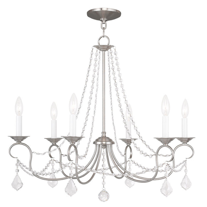 Livex Lighting - 6516-91 - Six Light Chandelier - Pennington - Brushed Nickel