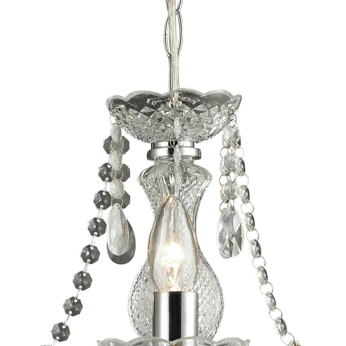 Three Light Chandelier from the Theatre collection in Chrome, Clear, Clear finish