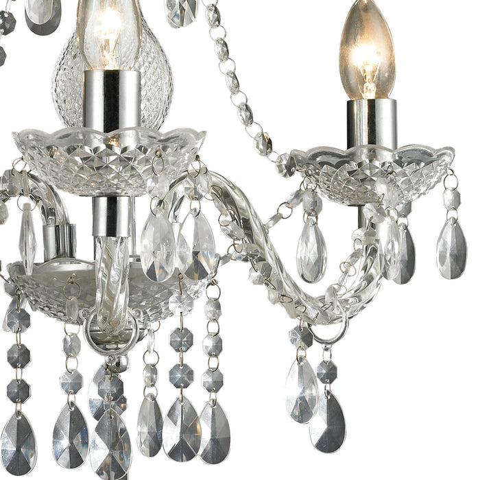 Three Light Chandelier from the Theatre collection in Chrome, Clear, Clear finish