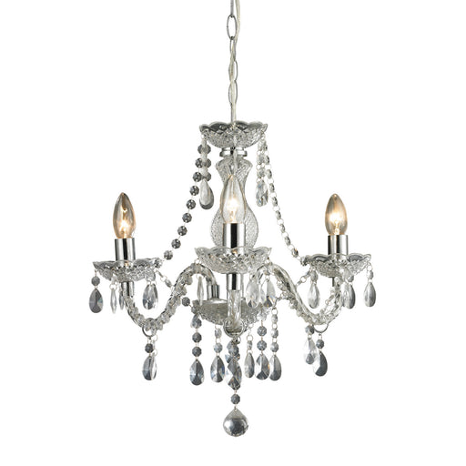 ELK Home - 144-015 - Three Light Chandelier - Theatre - Chrome, Clear, Clear