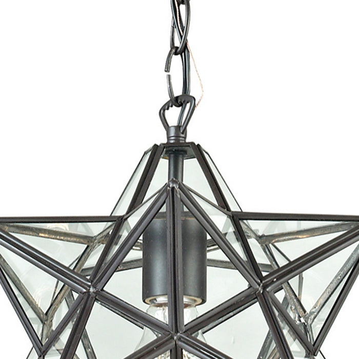 One Light Mini Pendant from the Star collection in Clear, Oiled Bronze, Oiled Bronze finish