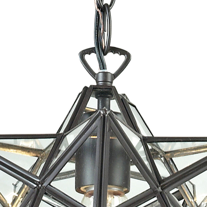 One Light Mini Pendant from the Star collection in Clear, Oiled Bronze, Oiled Bronze finish