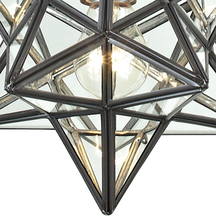 One Light Mini Pendant from the Star collection in Clear, Oiled Bronze, Oiled Bronze finish