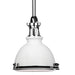 Hudson Valley - 4614-WPN - One Light Pendant - Massena - White/Polished Nickel Combo