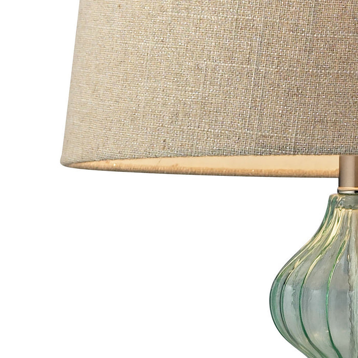 One Light Table Lamp from the Smoked Glass collection in Light Green Smoke finish