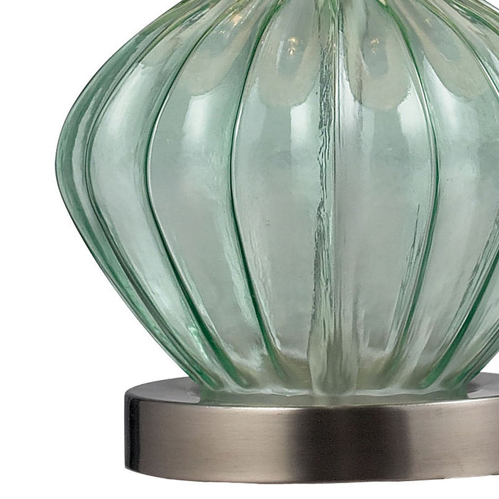 One Light Table Lamp from the Smoked Glass collection in Light Green Smoke finish