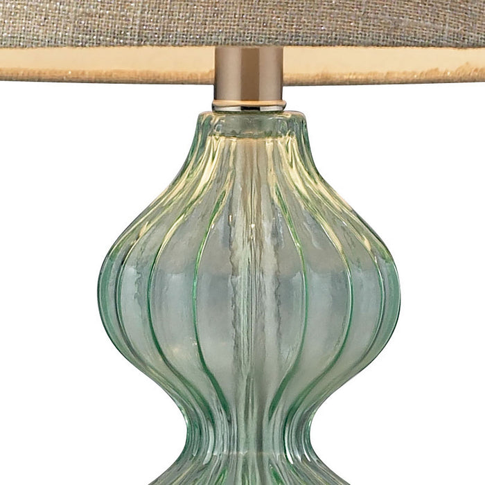 One Light Table Lamp from the Smoked Glass collection in Light Green Smoke finish