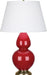 Robert Abbey - RR20X - One Light Table Lamp - Double Gourd - Ruby Red Glazed Ceramic w/ Antique Brassed