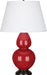 Robert Abbey - RR21X - One Light Table Lamp - Double Gourd - Ruby Red Glazed Ceramic w/ Deep Patina Bronzeed