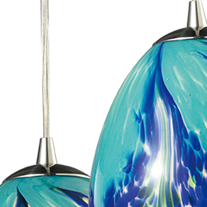 Three Light Pendant from the Colorwave collection in Satin Nickel finish