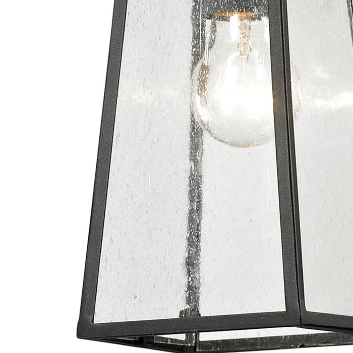 One Light Outdoor Hanging Lantern from the Meditterano collection in Matte Black finish