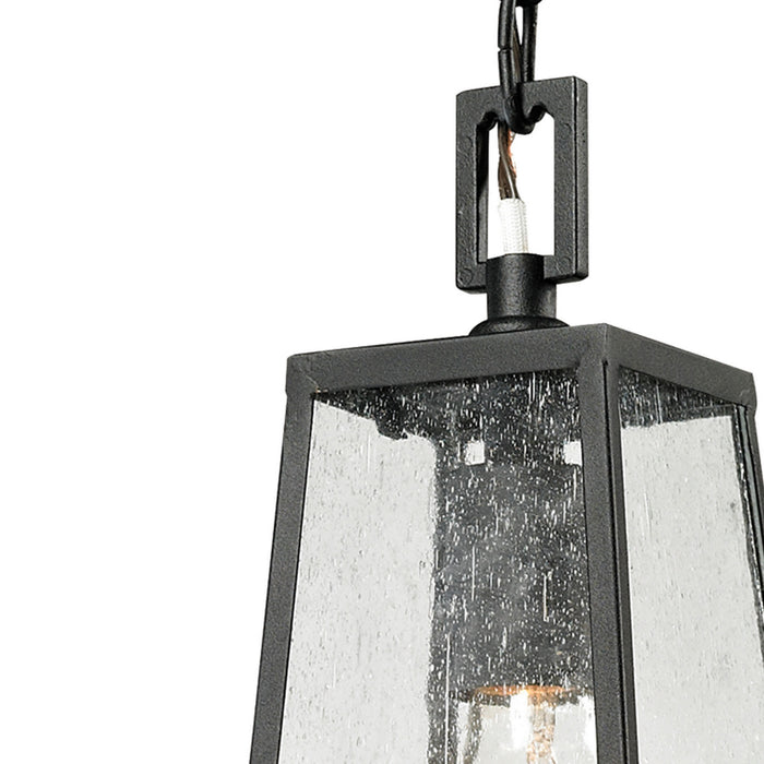 One Light Outdoor Hanging Lantern from the Meditterano collection in Matte Black finish