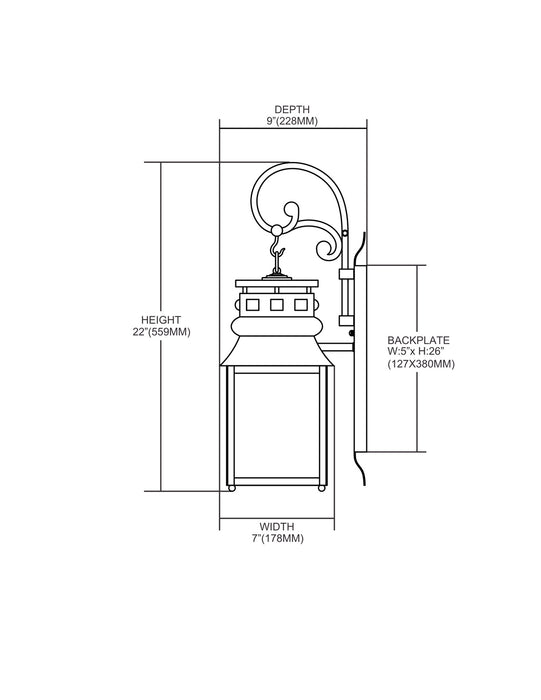 Two Light Wall Sconce from the Forged Lancaster collection in Charcoal finish