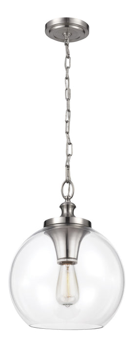 Generation Lighting - P1307BS - One Light Pendant - Tabby - Brushed Steel