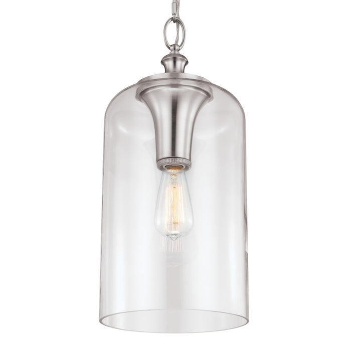 One Light Pendant from the Hounslow collection in Brushed Steel finish