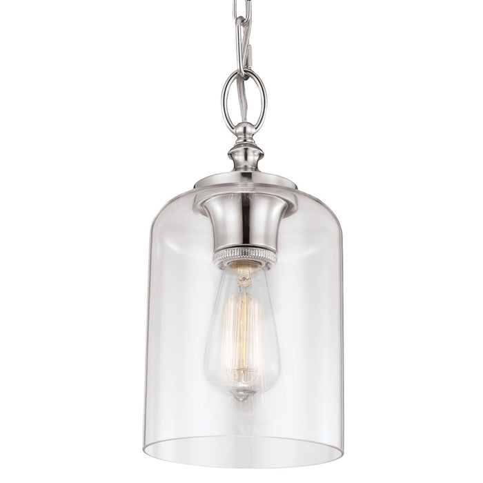 One Light Pendant from the Hounslow collection in Polished Nickel finish