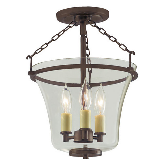 JVI Designs - 1182-08 - Three Light Semi Flush Mount - Greenwich - Oil Rubbed Bronze